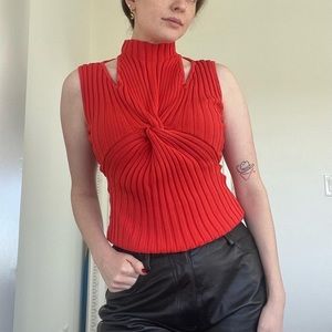 Acler cutout red tank